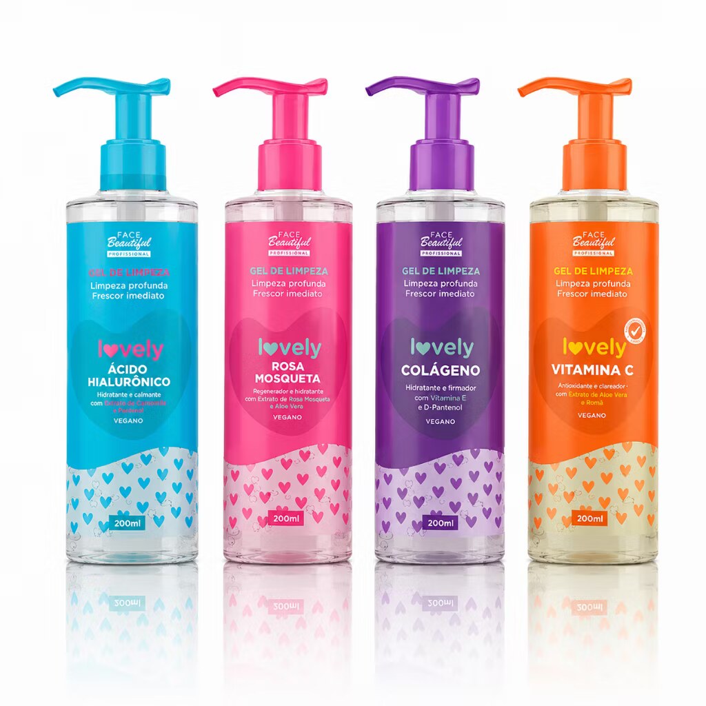 Gel de Limpeza Facial Lovely: as 4 versões de frente