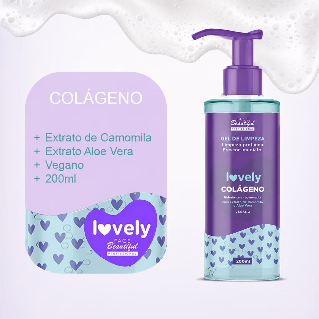 Gel de Limpeza Facial Lovely Colágeno