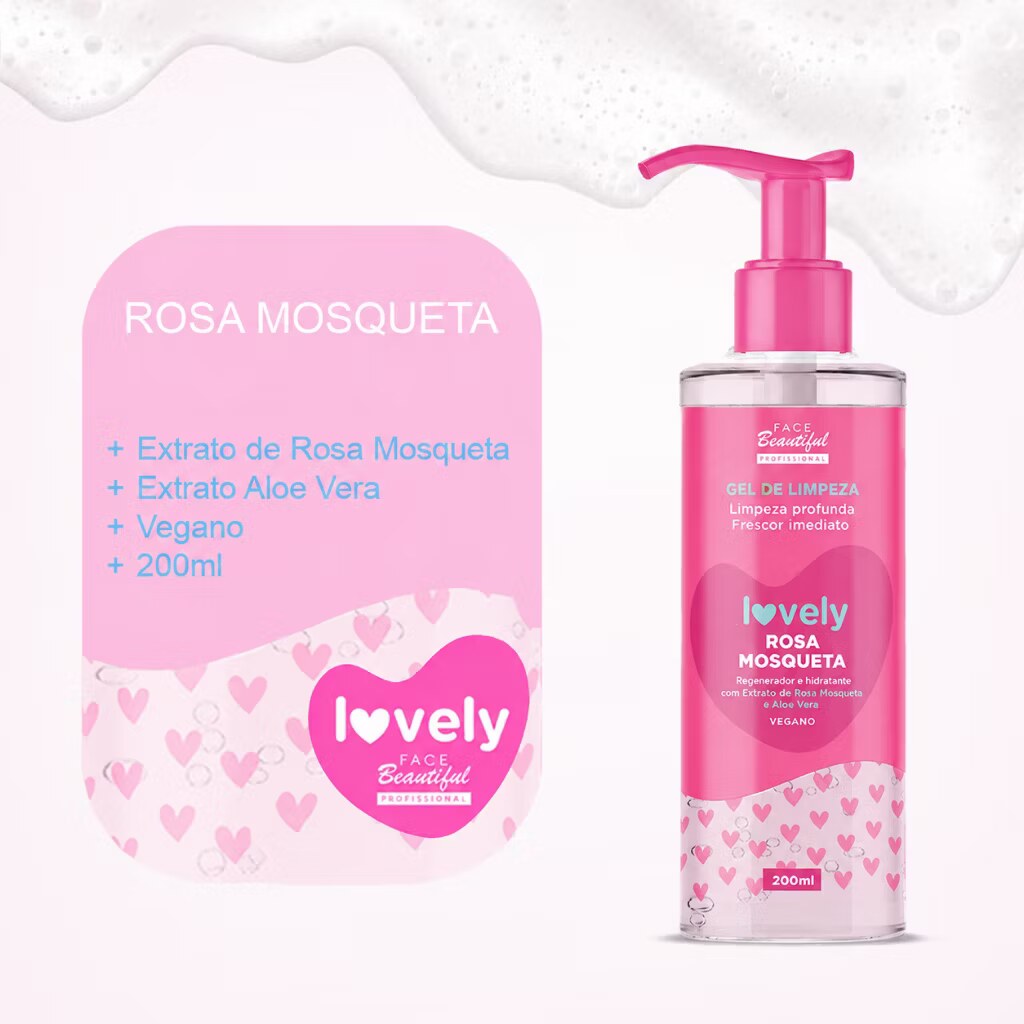 Gel de Limpeza Facial Lovely Rosa Mosqueta
