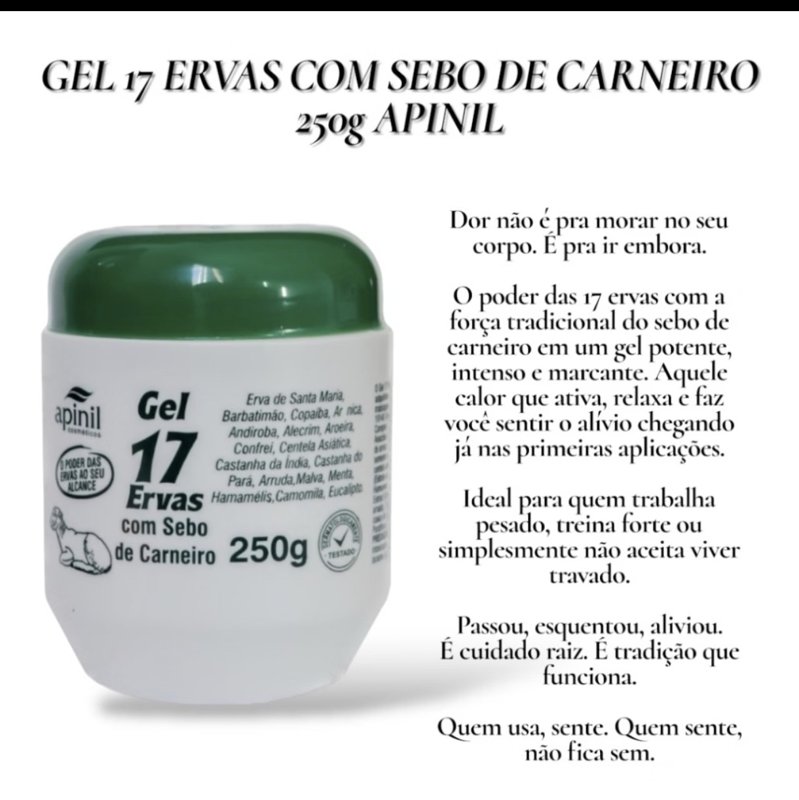 Gel 17 Ervas com Sebo de Carneiro Apinil
