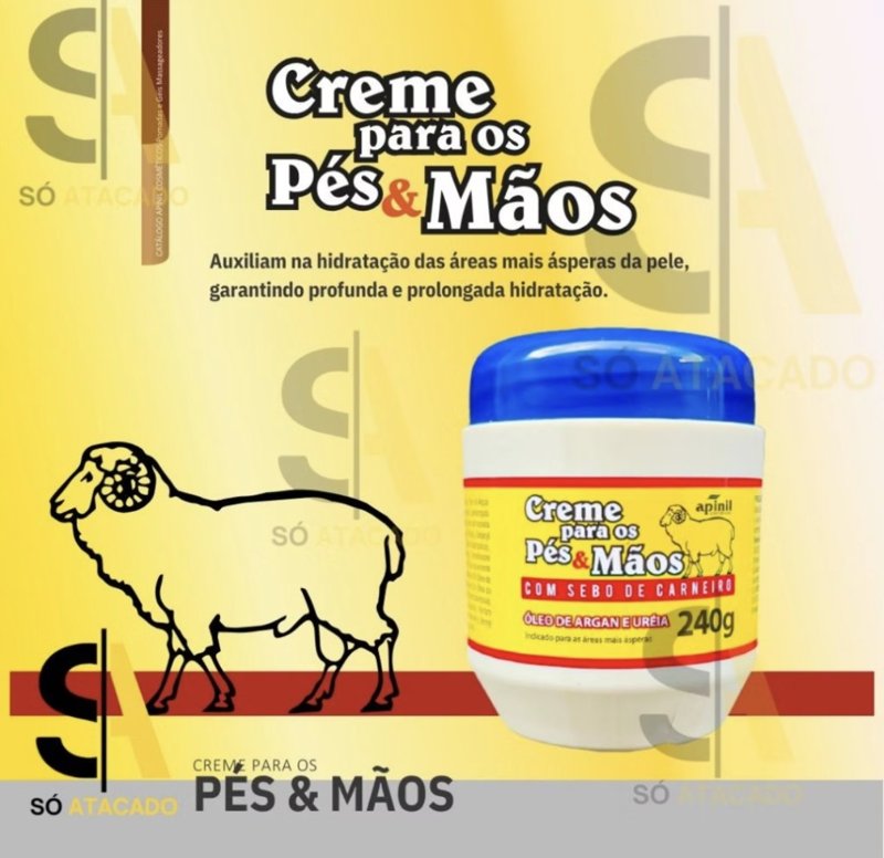 Creme para Pés e Mãos com Sebo de Carneiro