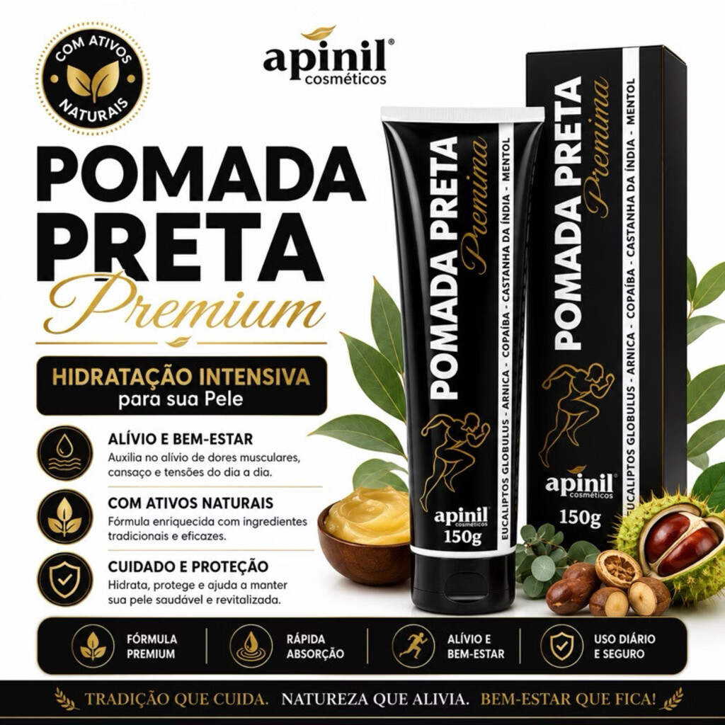 Pomada Massageadora Preta Premium