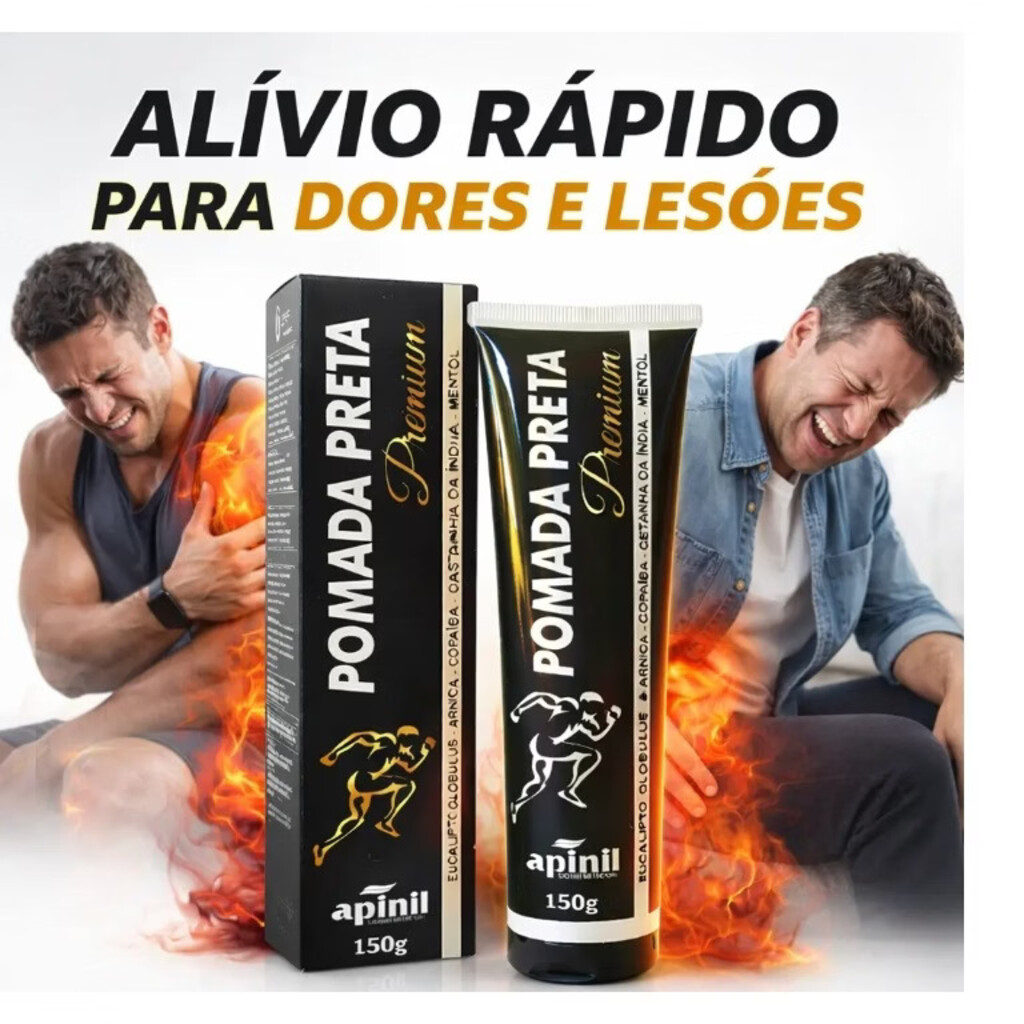 Pomada Massageadora Preta Premium: alívio da dor