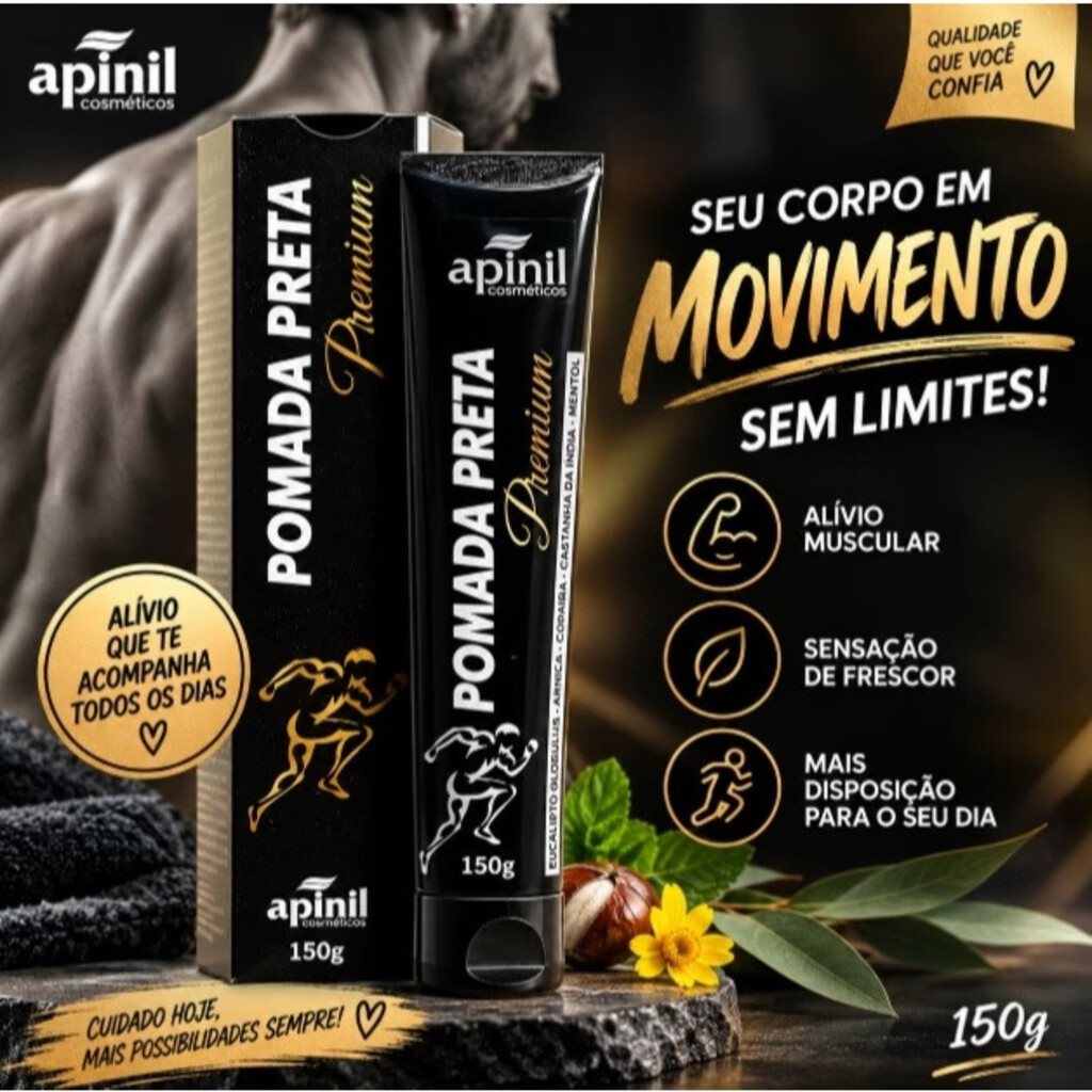 Pomada Massageadora Preta Premium: mais movimento