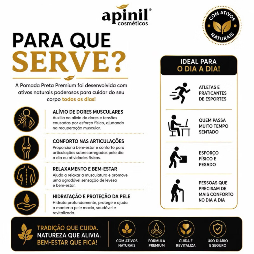 Pomada Massageadora Preta Premium: para que serve